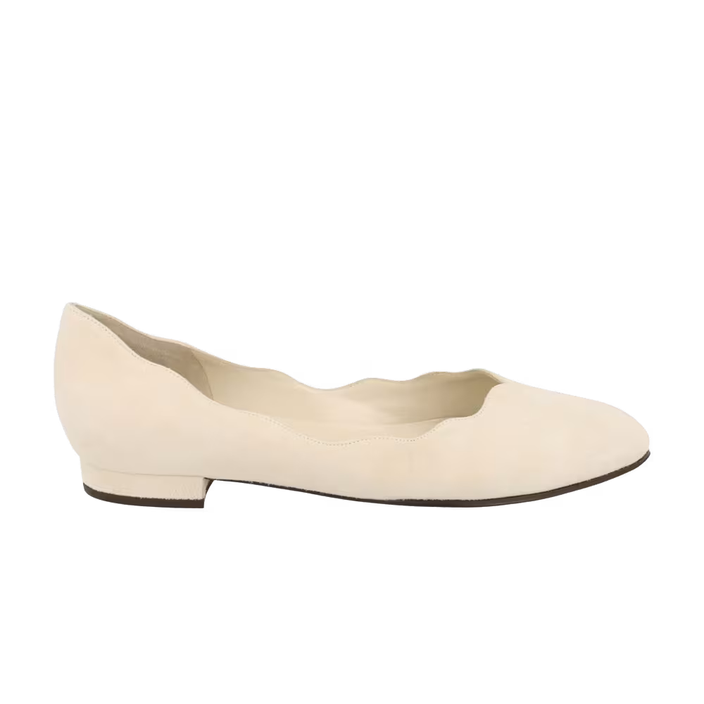 Ferragamo Women's Turchina 1960 Suede Ballet Flat White