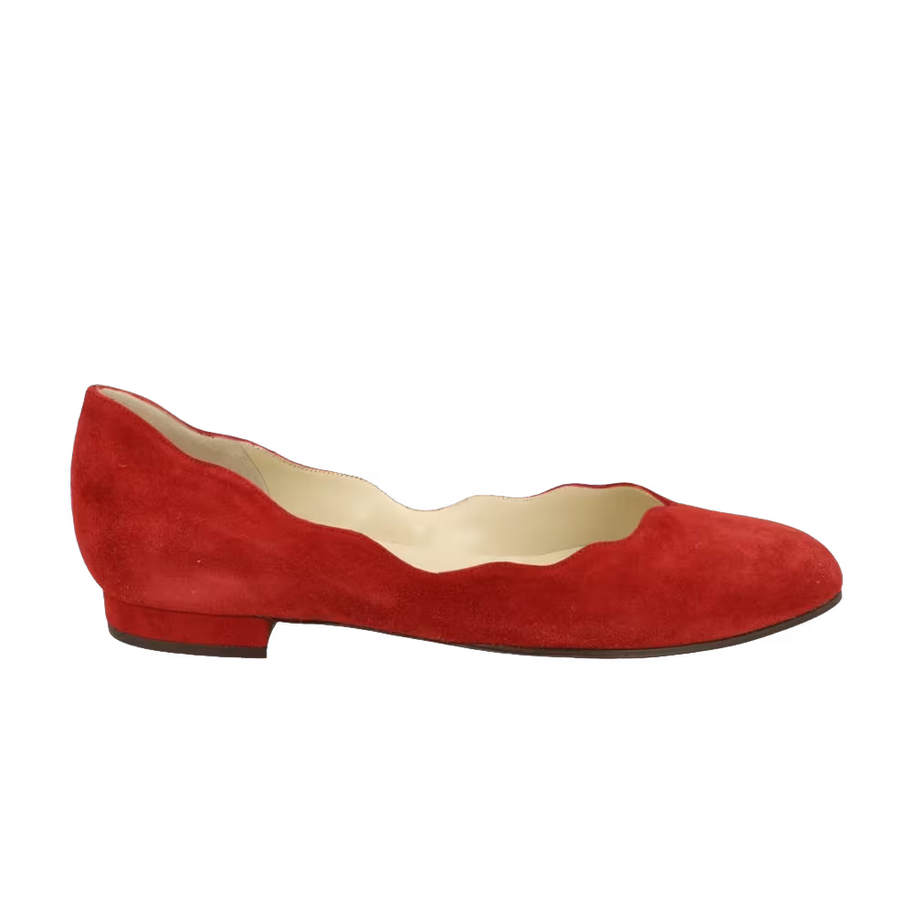 Ferragamo Women's Turchina 1960 Suede Ballet Flat Red