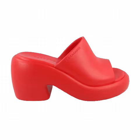 Ferragamo Wmns Rubber Deva Slide 'Red'