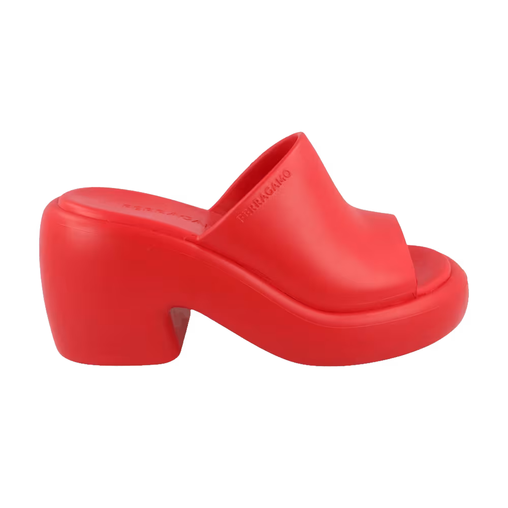 Ferragamo Women's Rubber Deva Slide Red
