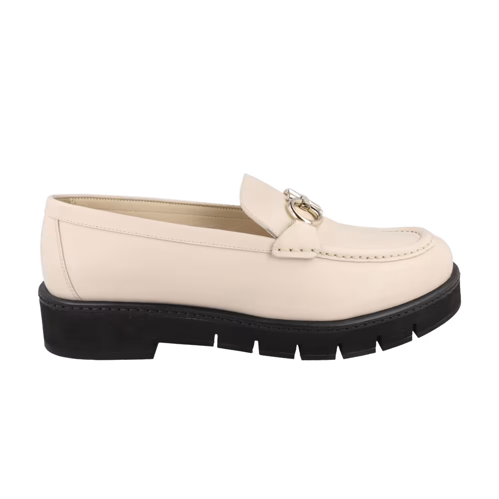 Women's Ferragamo Rolo Leather Loafer White