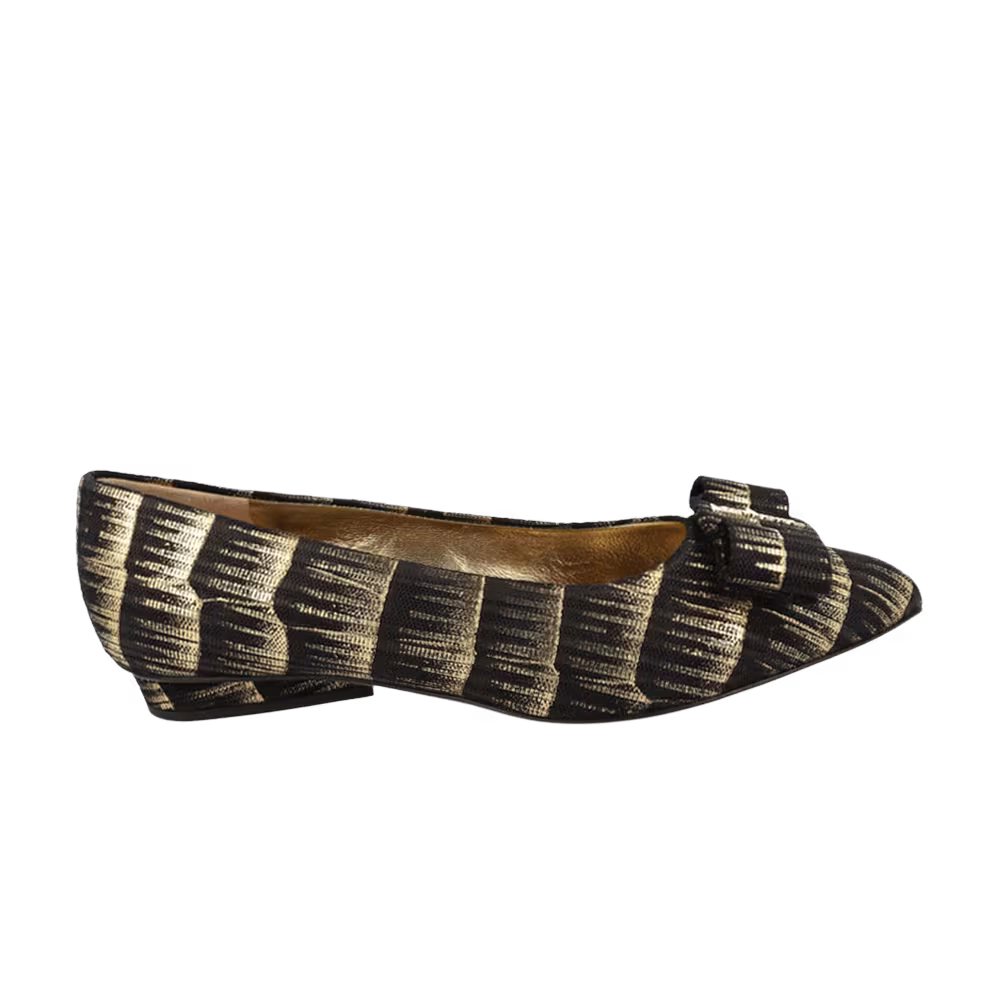 Women's Ferragamo Brush Stroke Effect Viva Ballet Flat Black