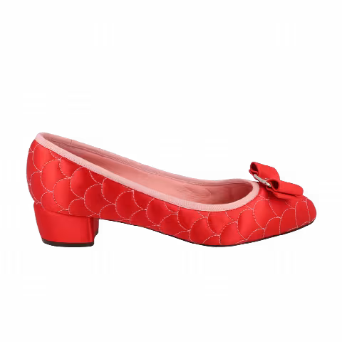 Wmns Ferragamo Vara Bow Satin Pump 'Orange'