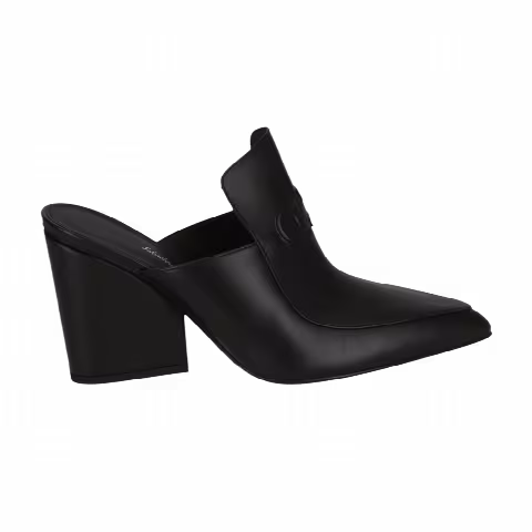 Ferragamo Wmns Malfa Leather Heeled Mule 'Black'