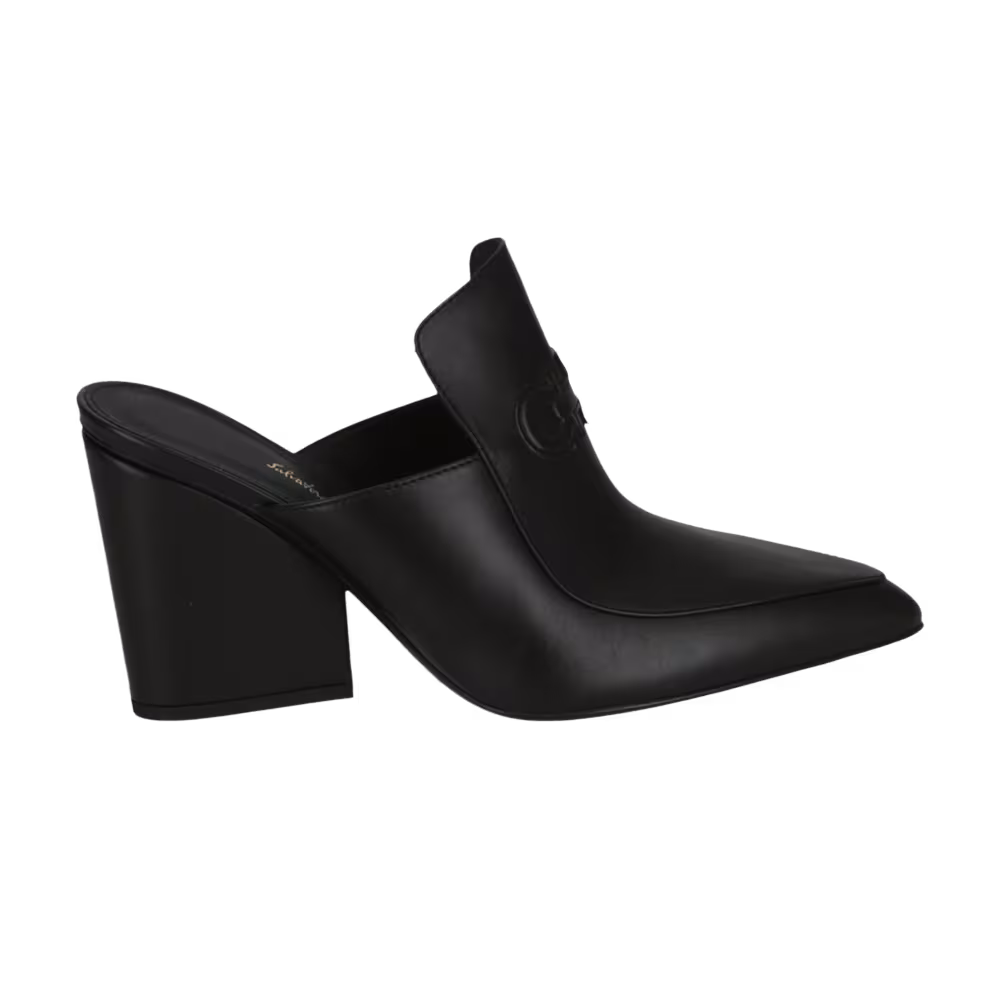 Ferragamo Women's Malfa Leather Heeled Mule Black