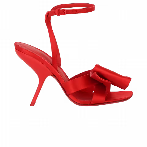 Ferragamo Wmns Helena Satin Heel Sandal 'Red'