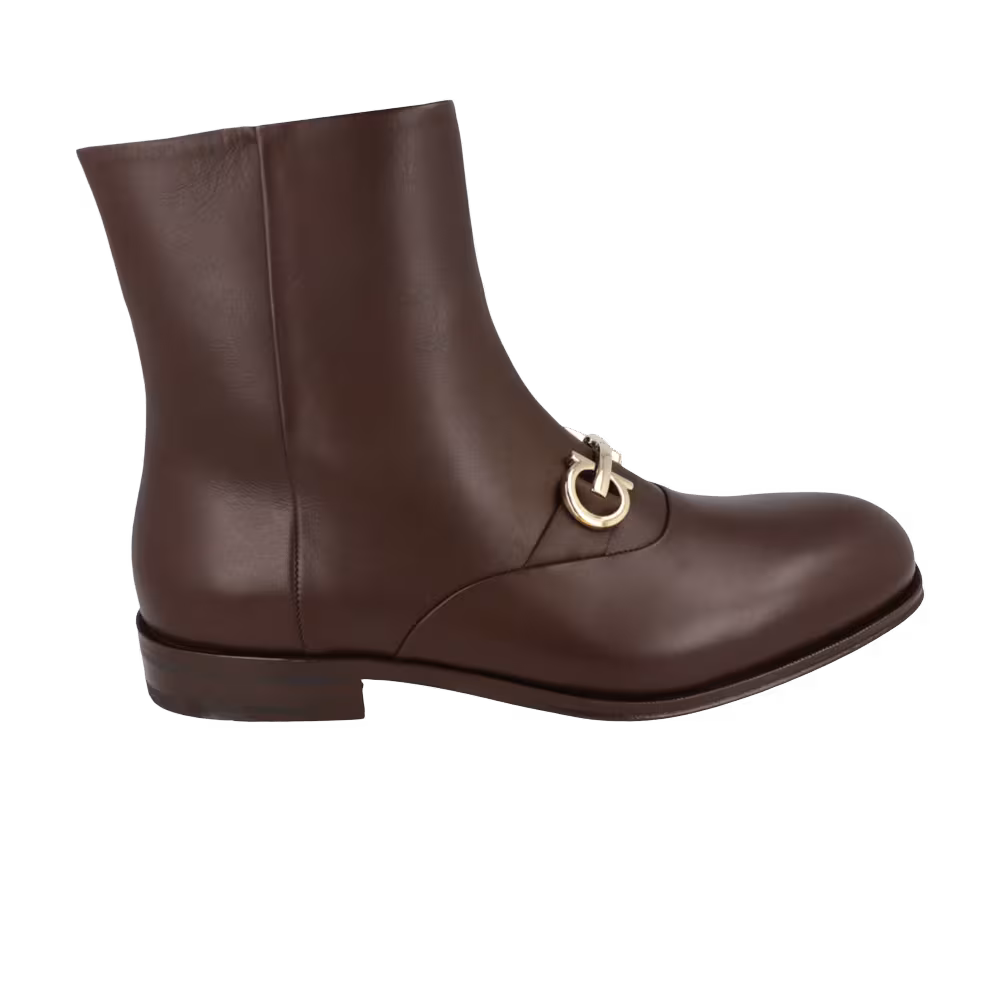 Ferragamo Geremia Gancini Ankle Boot Brown