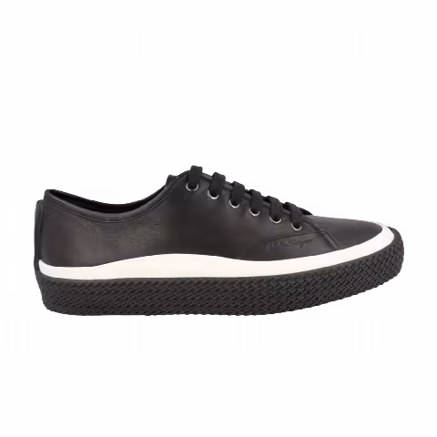 Ferragamo Storm Leather Low-Top Sneaker 'Black'