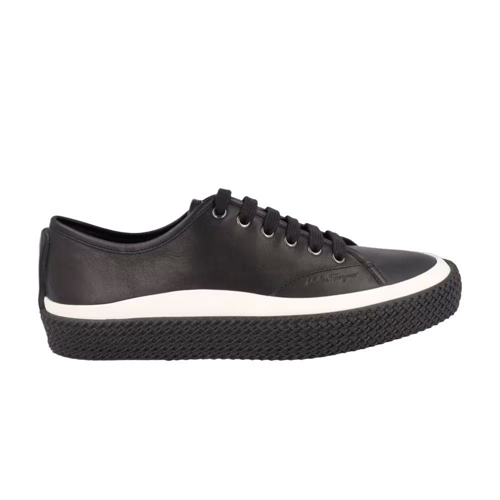 Ferragamo Storm Leather Low-Top Sneaker Black