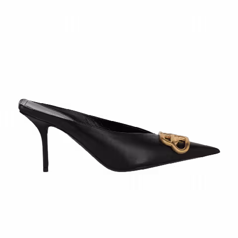 Ferragamo Wmns Square Knife BB Mule 'Black Gold'