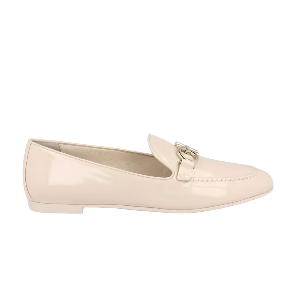 Ferragamo Women's Trifoglio Patent Leather Loafer Bone