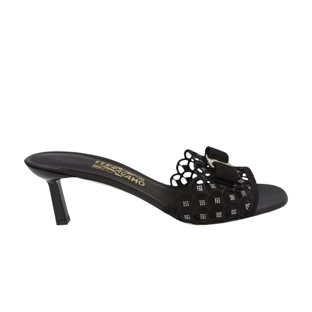 Ferragamo Women's Glo Lace Mule Black
