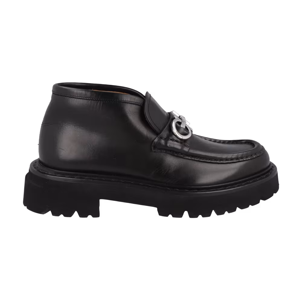Ferragamo Geffer 2 Gancini Ankle Boot Black