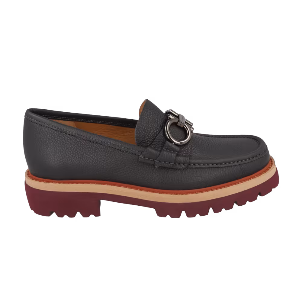 Ferragamo Bleecker Logo Plaque Loafer Grey
