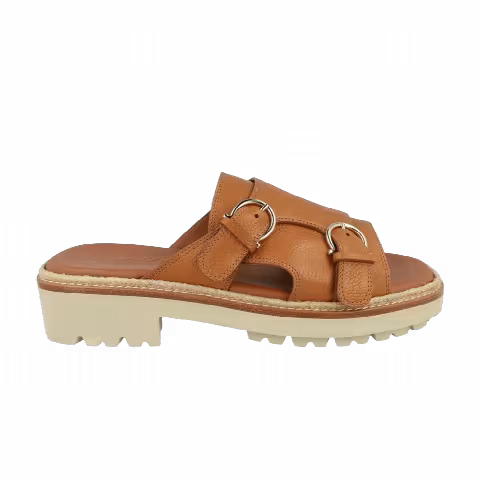 Ferragamo Girby Leather Slide 'Rust'