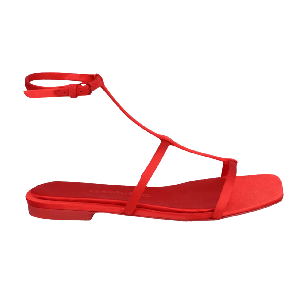 Ferragamo Women's Aglalia Satin Sandal Red
