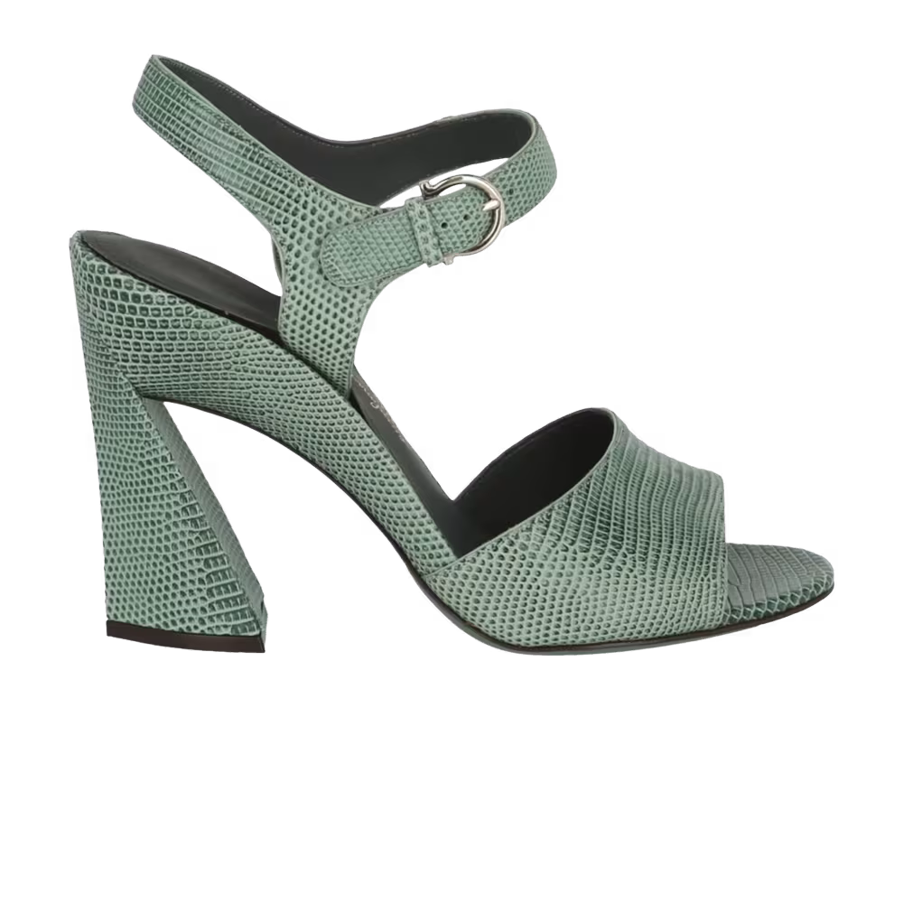 Ferragamo Women's Aede Leather Sandal Green
