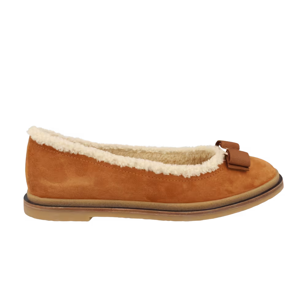 Women's Ferragamo Varina Par Suede Ballet Flat Beige