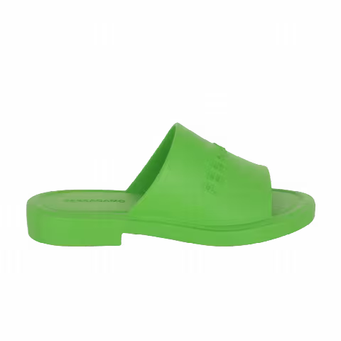 Ferragamo Giuneva Logo Embossed Slide 'Green'