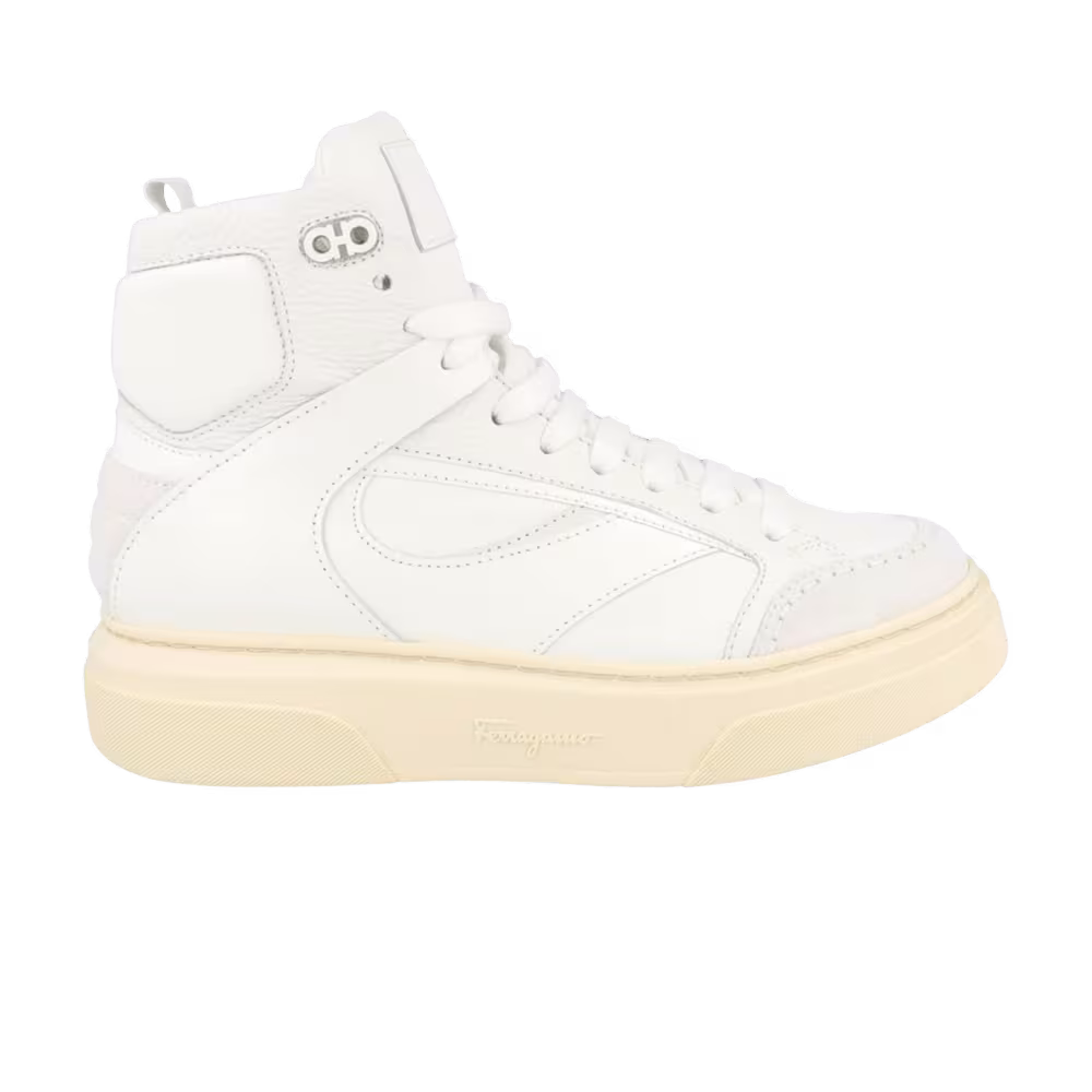 Ferragamo Cassina High Sneaker White