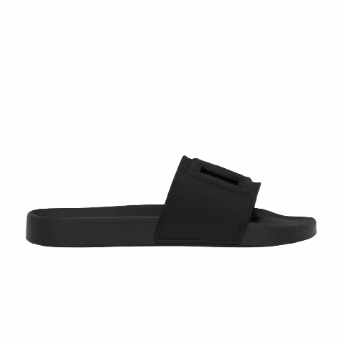 Dolce & Gabbana Beachwear Sliders 'DG Logo - Black'