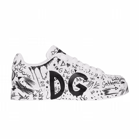 Dolce & Gabbana Wmns Portofino 'Graffiti Print - White Black'