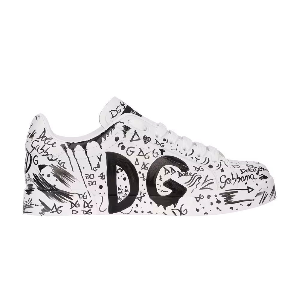 Dolce & Gabbana Women's Portofino Graffiti Print - White Black