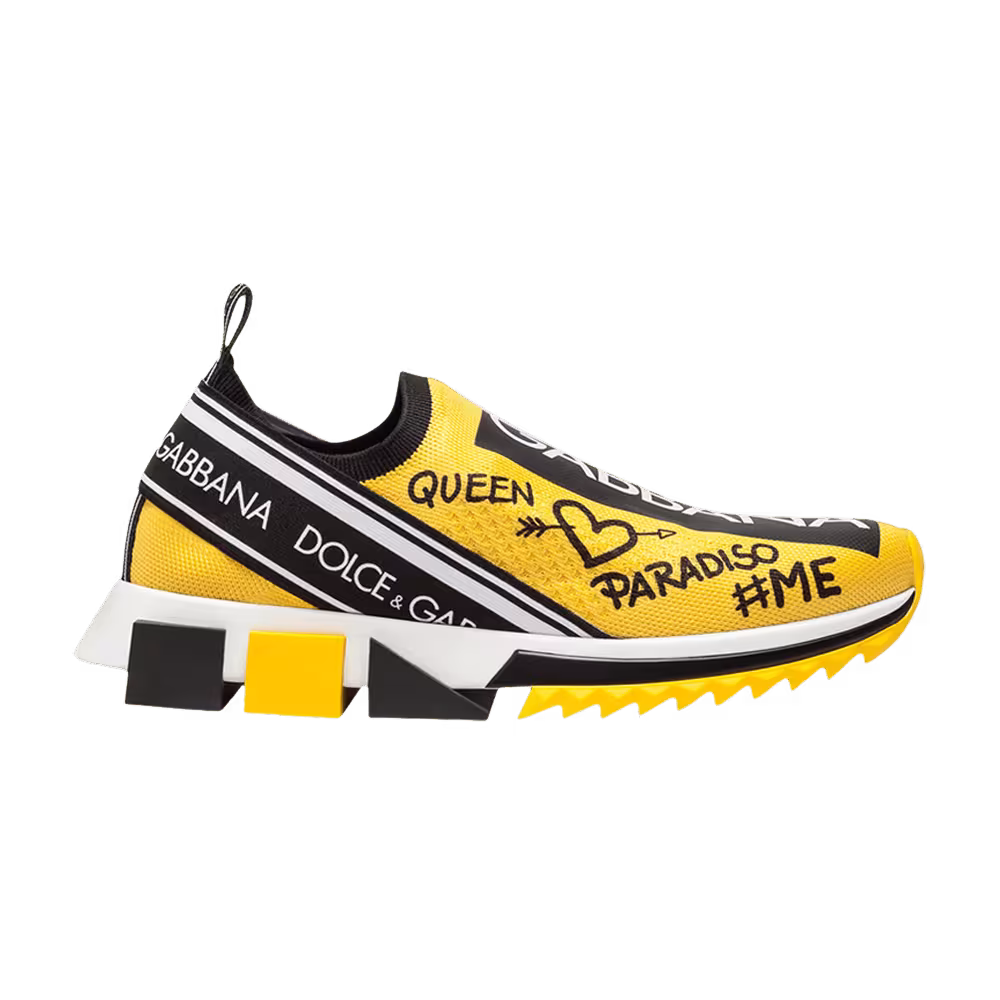 Dolce & Gabbana Women's Sorrento Melt Yellow Graffiti Print
