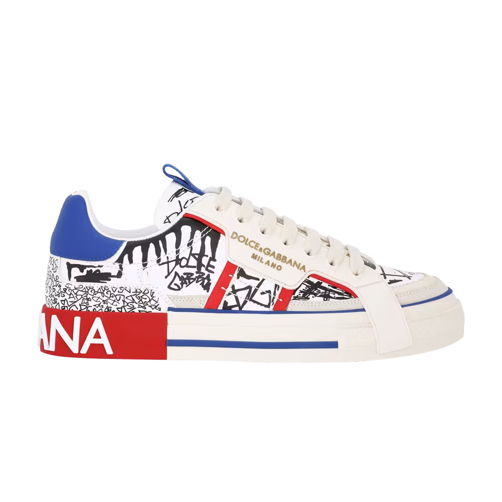 Dolce & Gabbana Custom 2.Zero Low White Azure Graffiti