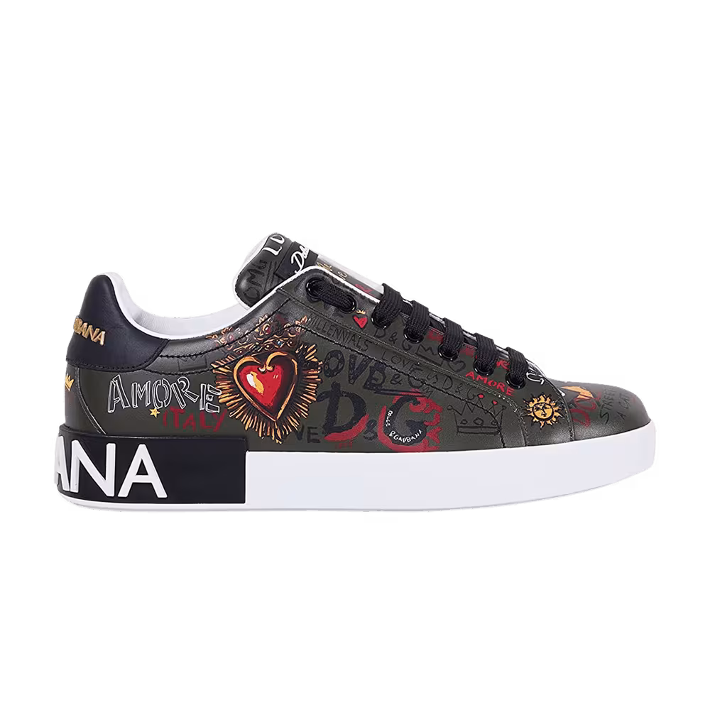 Dolce & Gabbana Portofino Graffiti Print - Army Green