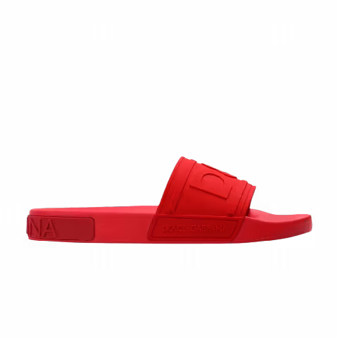 Dolce & Gabbana Slides 'Embossed Logo - Red'