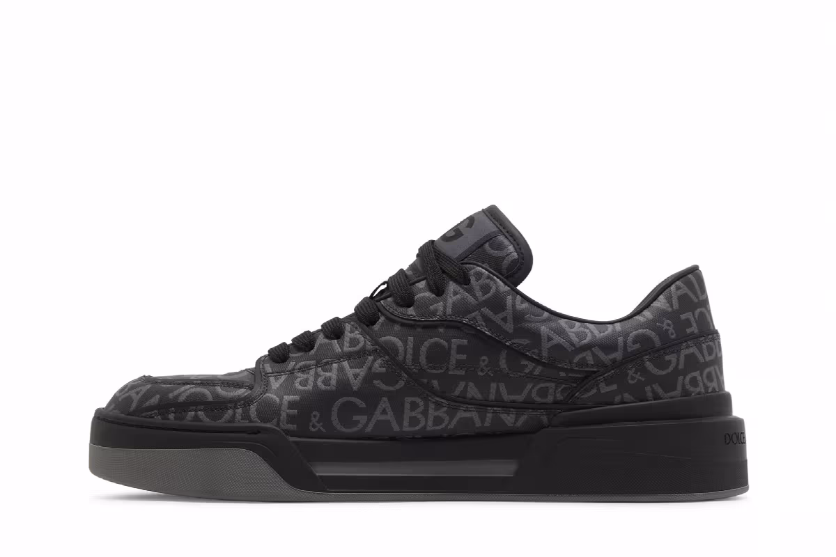 Dolce & Gabbana New Roma Low Allover Jacquard Logo - Black, view 4