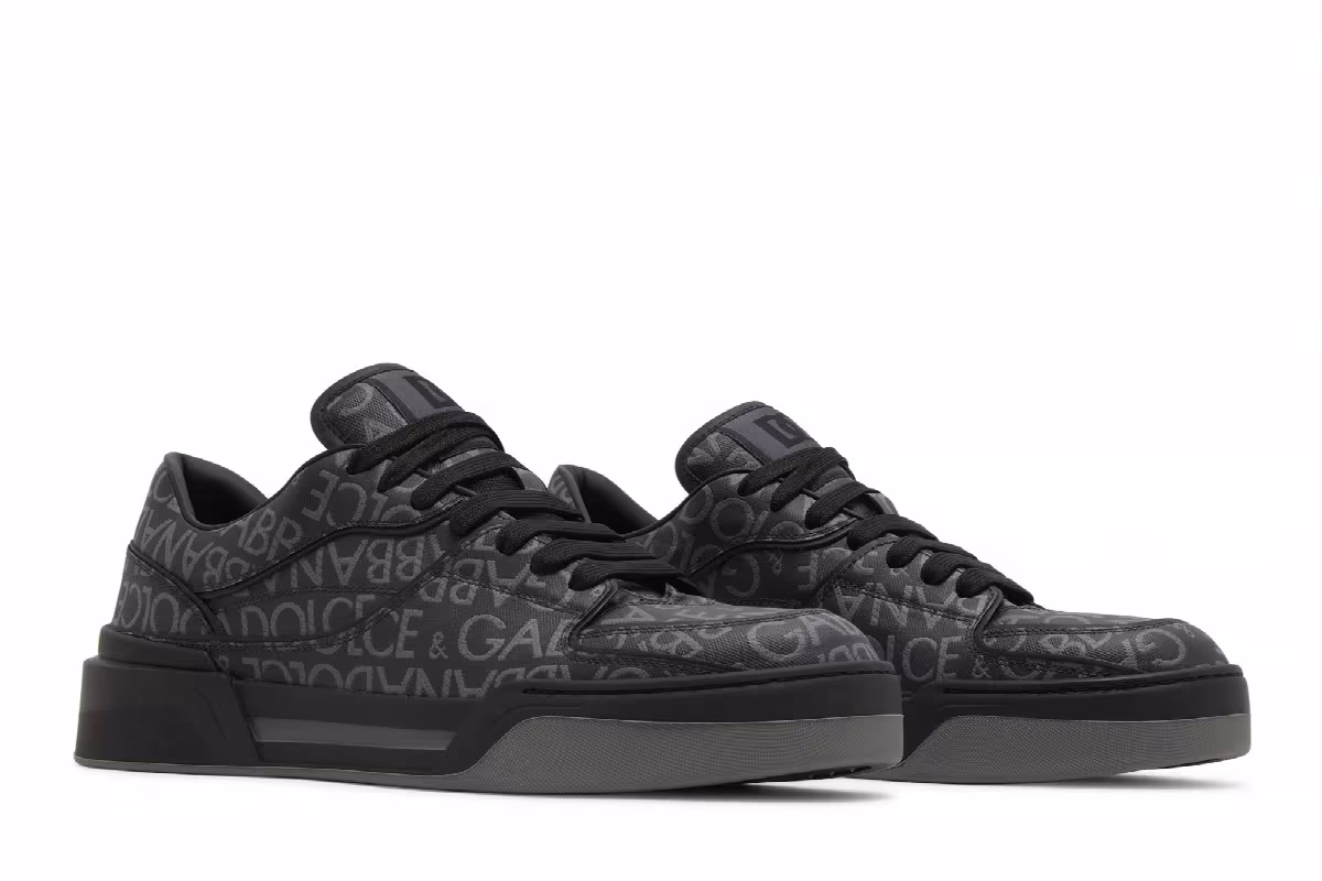 Dolce & Gabbana New Roma Low Allover Jacquard Logo - Black, view 9