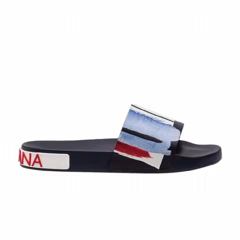 Dolce & Gabbana Slides 'Brushstroke - Black Blue'