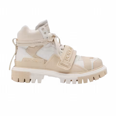 Dolce & Gabbana Wmns Mixed Material Trekking Boot 'Ivory'