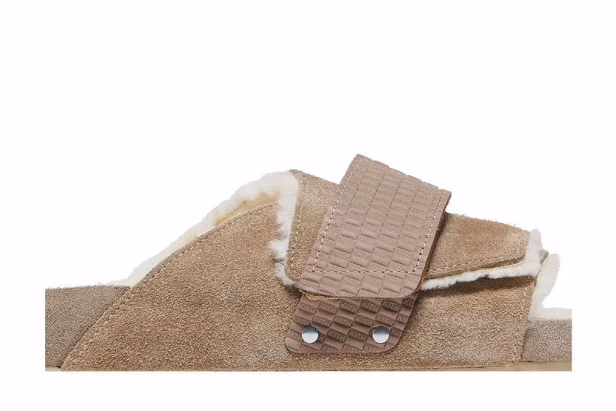 Kith x Birkenstock Kyoto VL Shearling Taupe, view 3