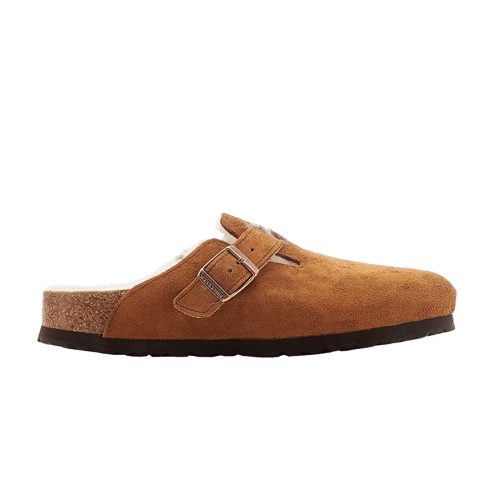 Birkenstock Boston Shearling Suede Narrow Mink