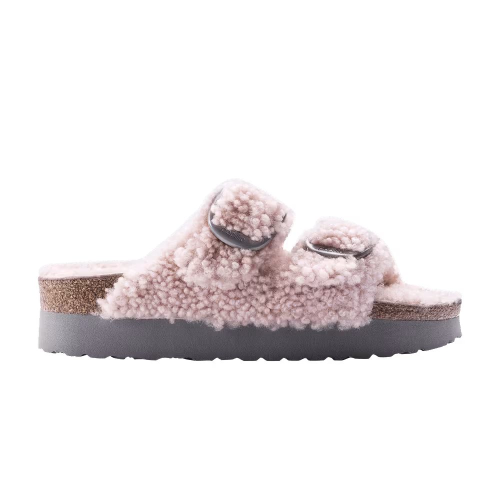 Birkenstock Arizona Big Buckle Shearling Narrow Teddy Crystal Rose