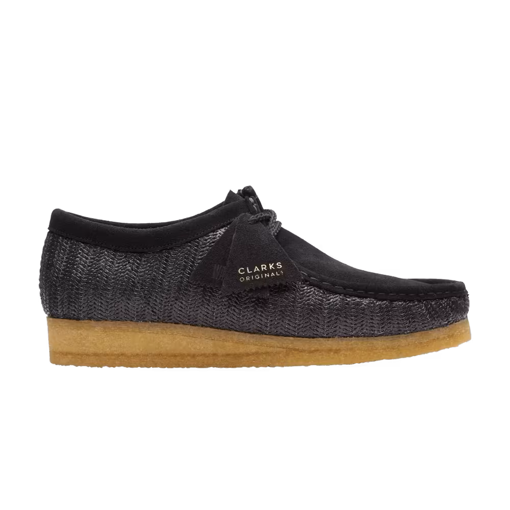 Clarks Wallabee Black Raffia