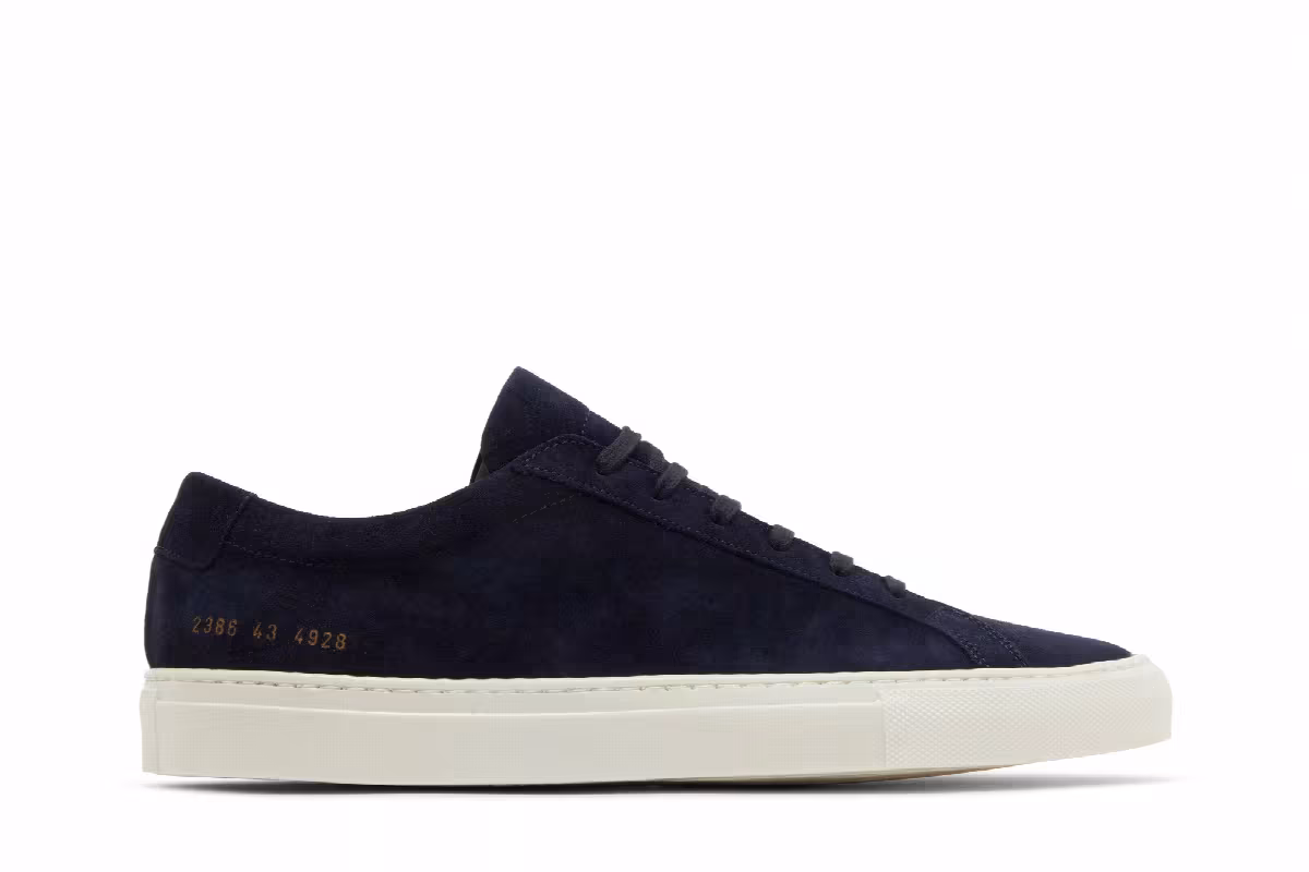 Common Projects Achilles Waxed Suede - Navy, view 2