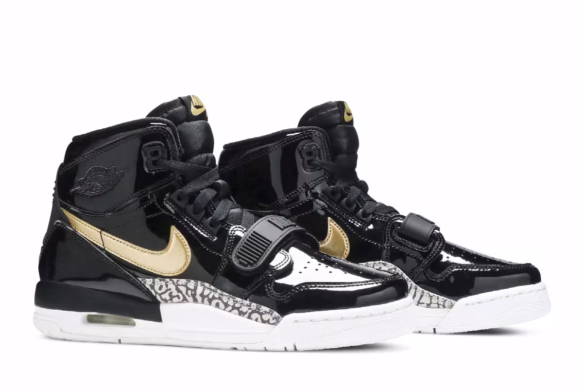 Air Jordan Legacy 312 GS Black Metallic Gold, view 9