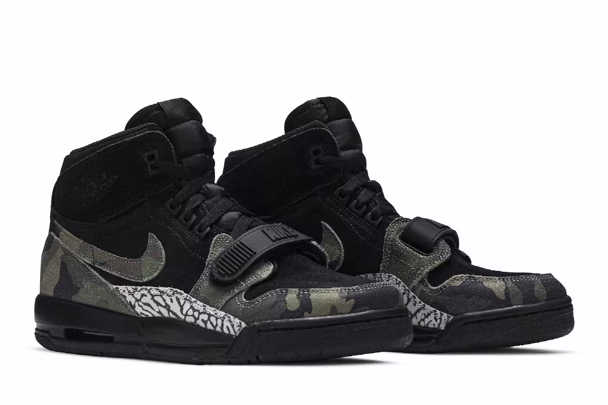 Air Jordan Legacy 312 GS Black Camo Green, view 9