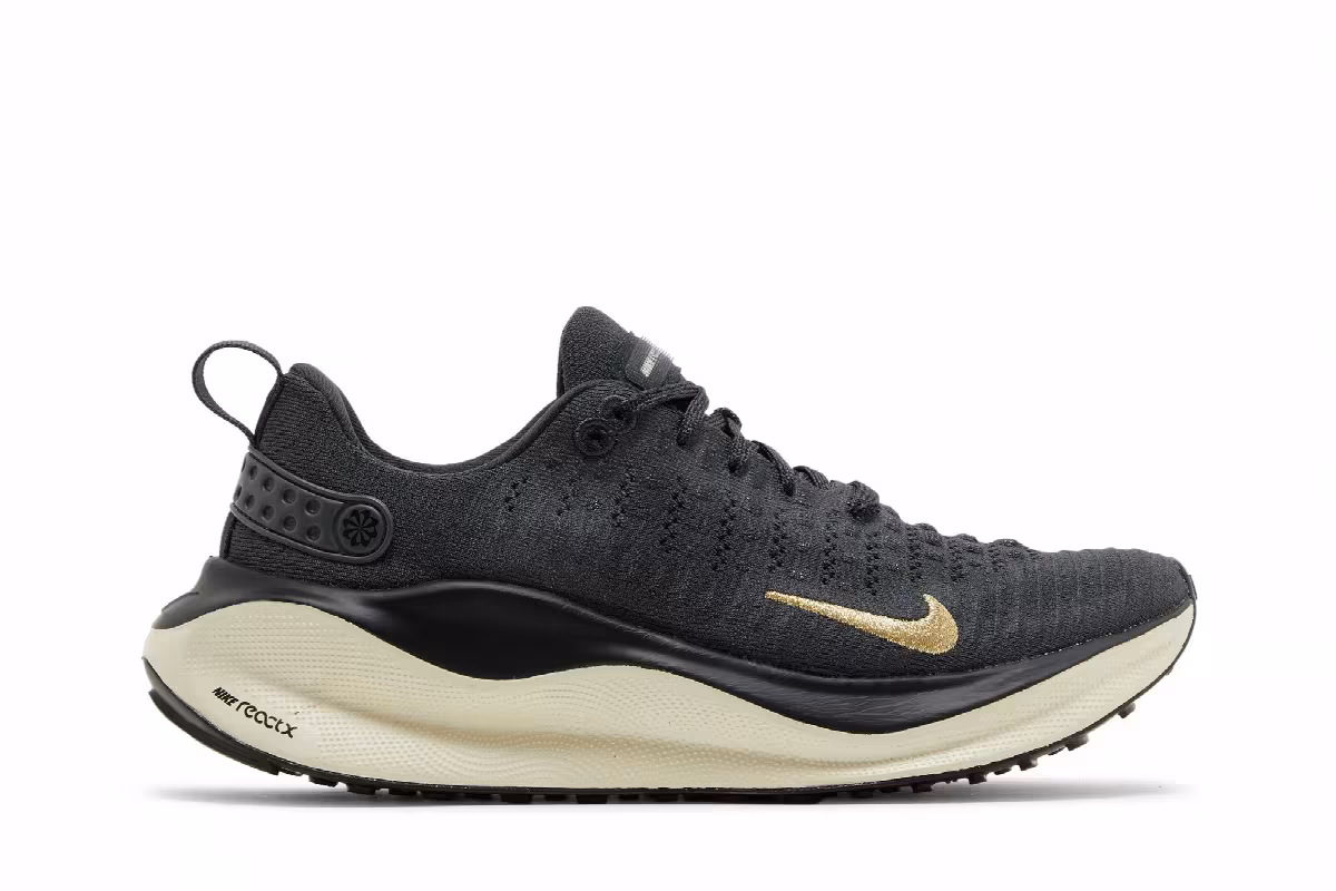 Nike Women's ReactX Infinity Run 4 Dark Smoke Grey Metallic Gold, view 2
