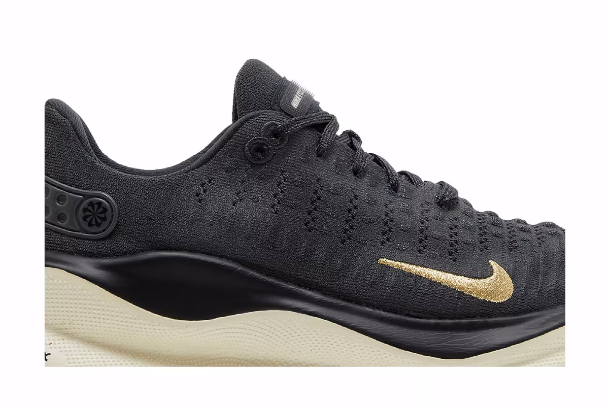Nike Women's ReactX Infinity Run 4 Dark Smoke Grey Metallic Gold, view 3
