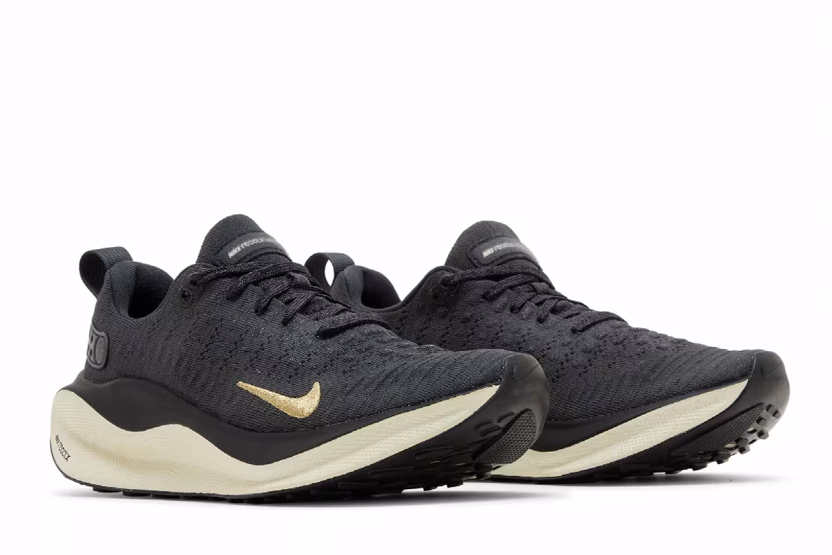 Nike Women's ReactX Infinity Run 4 Dark Smoke Grey Metallic Gold, view 9