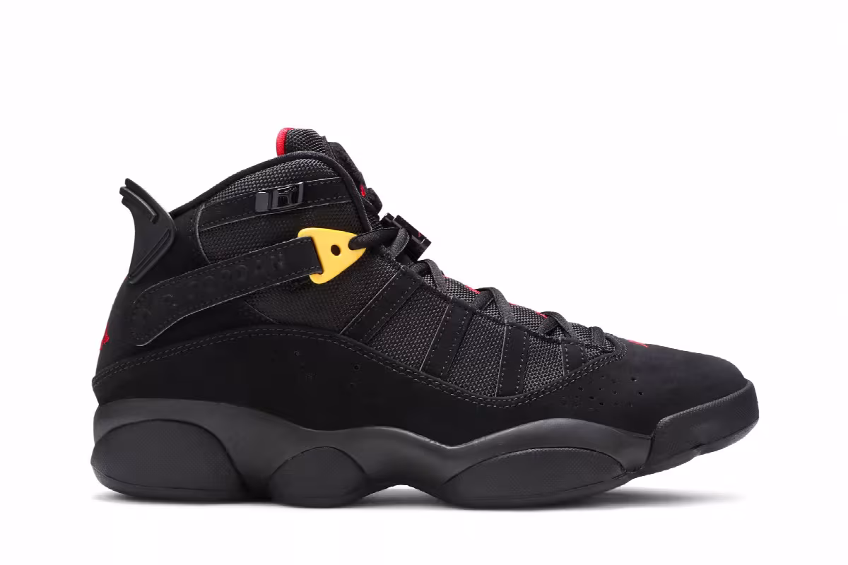 Air Jordan 6 Rings Black Red Sulfur, view 2