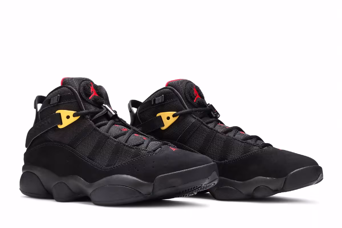 Air Jordan 6 Rings Black Red Sulfur, view 9