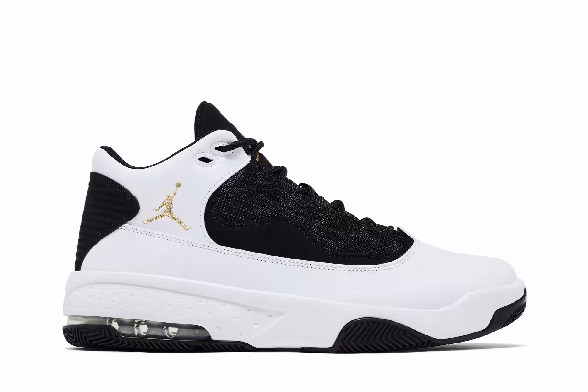 Air Jordan Max Aura 2 White Black Gold, view 2