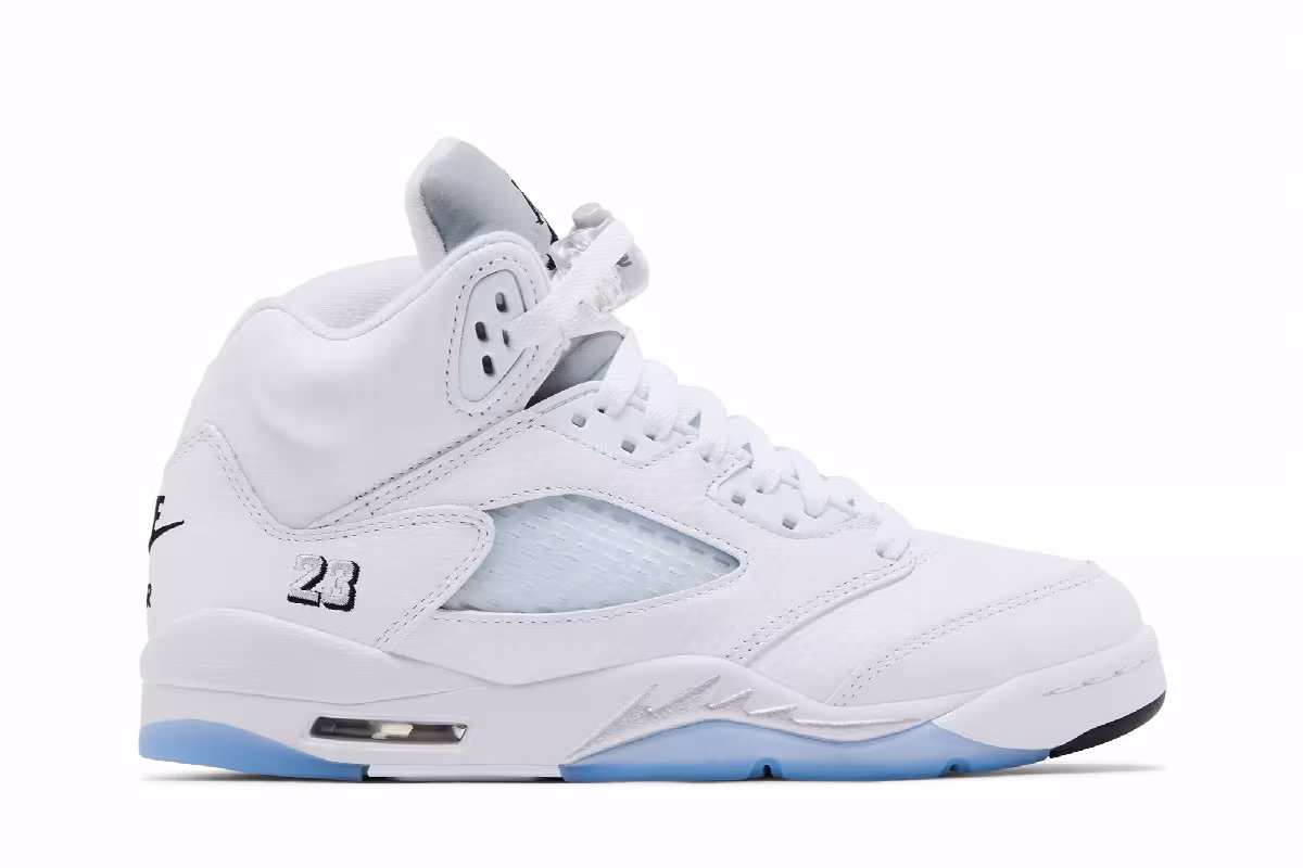 Air Jordan 5 GS White Metallic, view 2