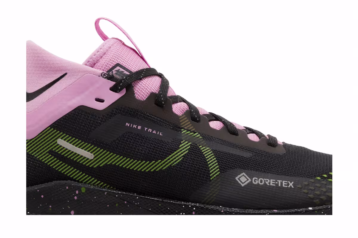 Nike Women's React Pegasus Trail 4 GORE-TEX Black Pink Chlorophyll, view 3